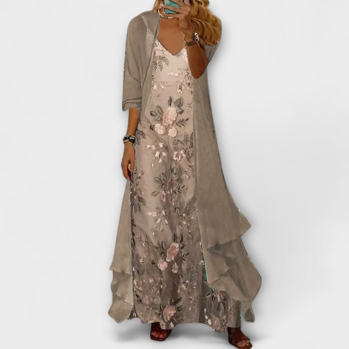 Victoria | Elegant Maxi Dress Two-Piece Set