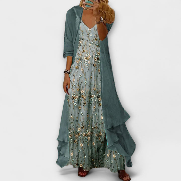 Victoria | Elegant Maxi Dress Two-Piece Set