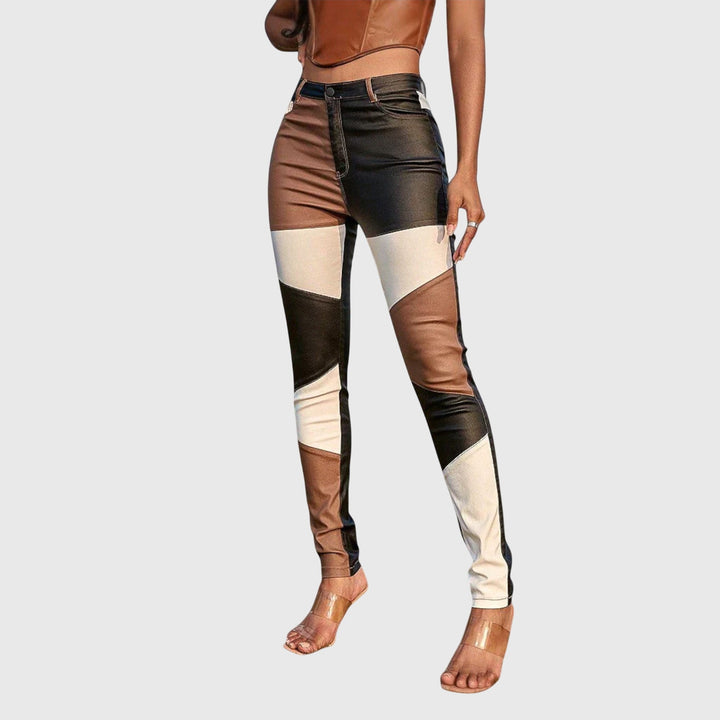 Victoria | Tube Pants with Colour Block Pattern