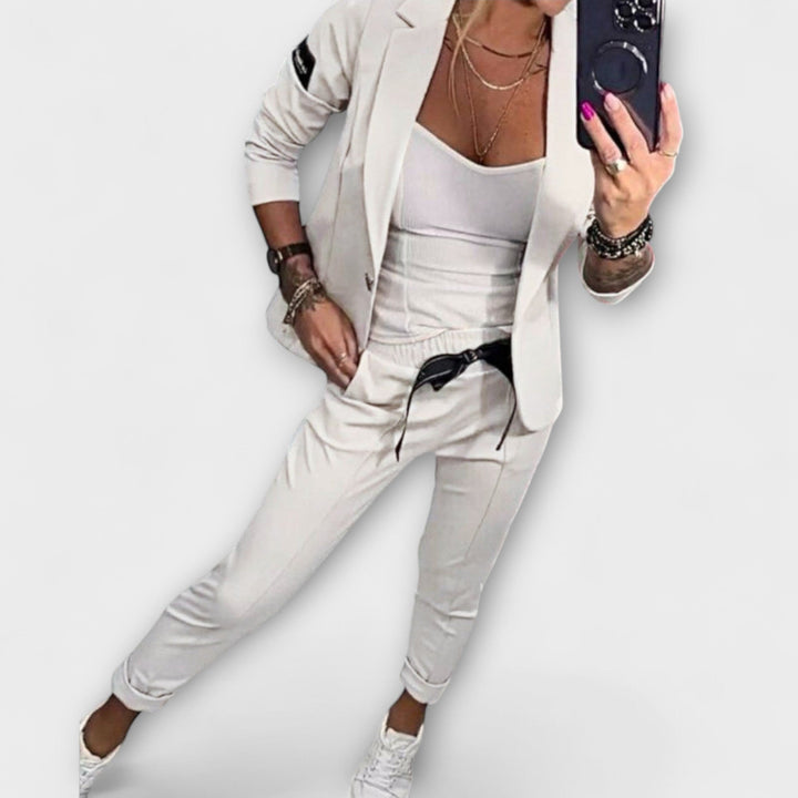 Victoria | Elegant Set of Top, Jacket, and Trousers